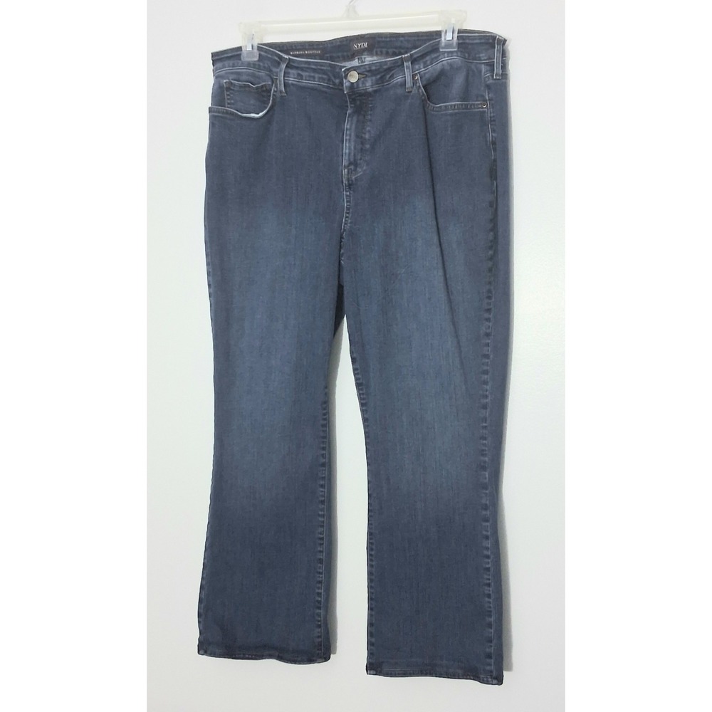 NYDJ Jeans Women's Size 18W Barbara Bootcut Blue Denim Pockets Zip Up Pre-owned
